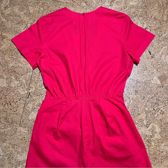 J. Crew Tie Front Cotton Romper In Red Poplin NWT Sz 2 - Picture 5 of 16